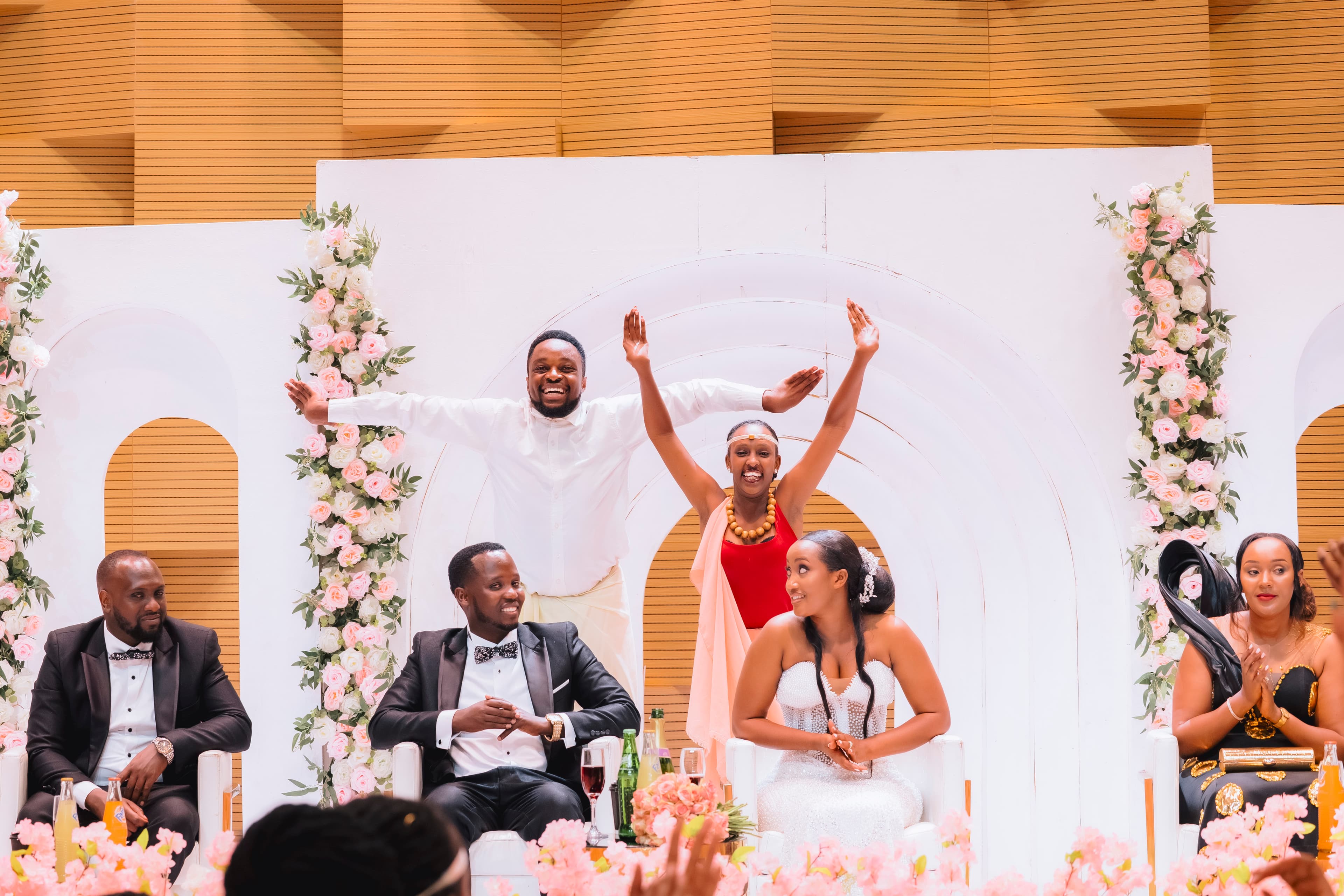 Wedding celebration featuring Elie and Christa